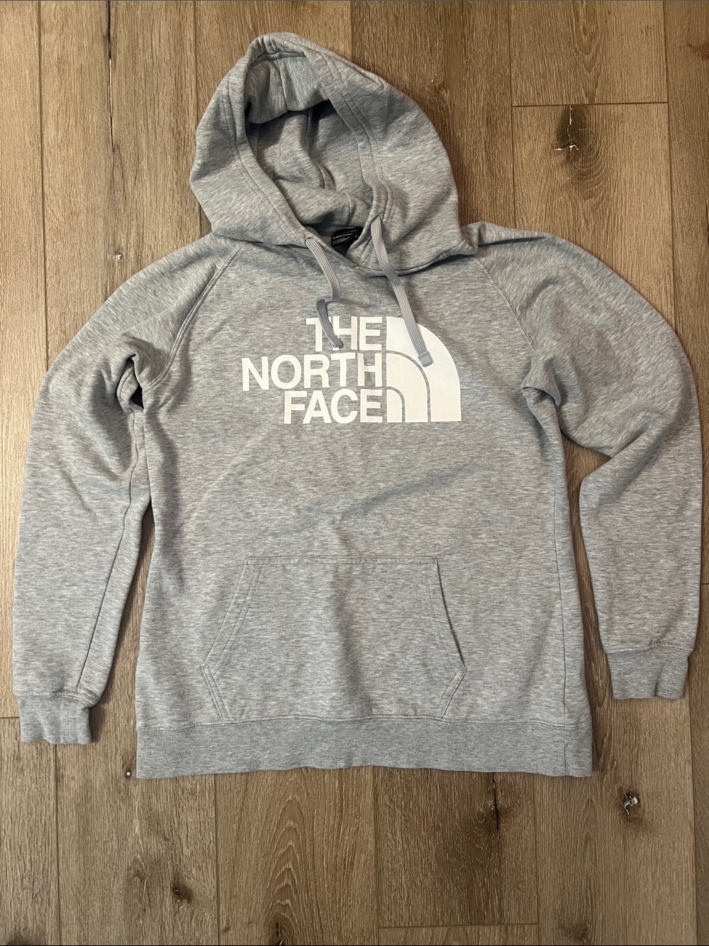 The North Face - Light Gray Logo Pullover Hoodie, Great Condition! Size L